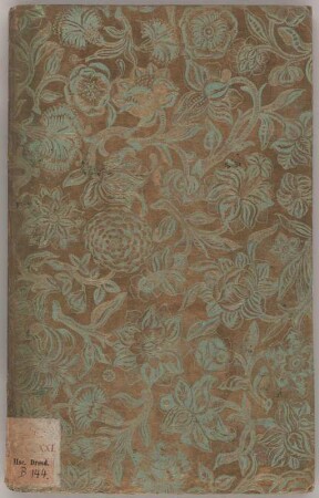 Buchdeckel : Buchdeckel mit Signatur der gräflich Brühlschen Bibliothek und der Sächsischen Landesbibliothek, unbekannter Künstler, 1739. Papier. 32,8 x 20,4 cm.