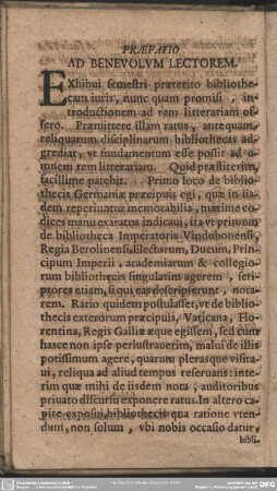 Praefatio Ad Benevolum Lectorem
