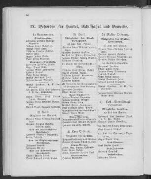 IX. Behörden für Handel, Schifffahrt und Gewerbe.