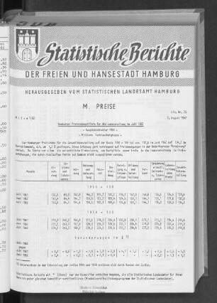 Hamburger Preisindexziffern für die Lebenshaltung im Juli 1962 : Lfd. Nr. 25