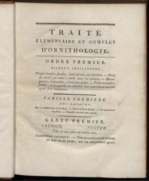 Ordre Premier. OISEAUX SÉDILIPÉDES.