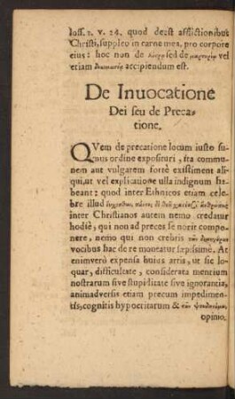De Invocatione Dei seu de Precatione.