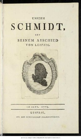 Unserm Schmidt, Bey Seinem Abschied Von Leipzig