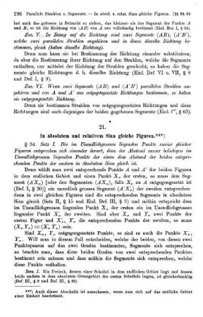 21. In absoluten und relativem Sinn gleiche Figuren.