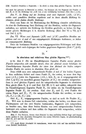 21. In absoluten und relativem Sinn gleiche Figuren.