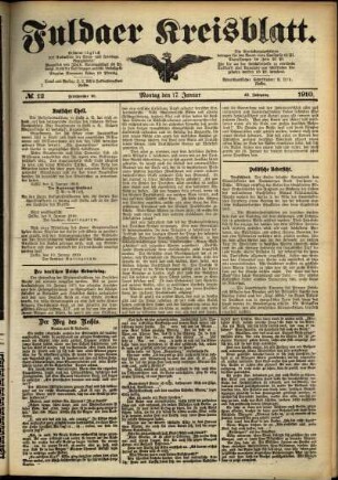 Ausgabe vom Montag, den 17. Januar 1910.