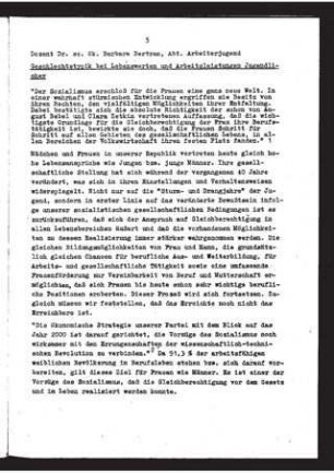 Geschlechtstypik bei Lebenswerten und Arbeitsleistungen Jugendlicher
