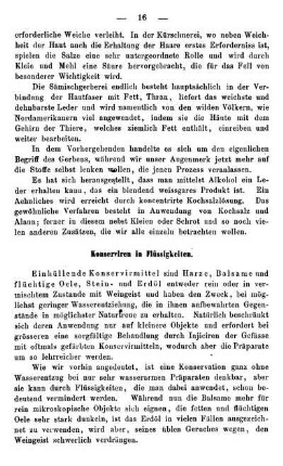 Konserviren in Flüssigkeiten.
