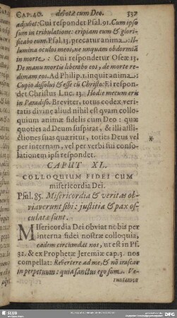 Caput XL. Colloquium Fidei Cum misericordia Dei