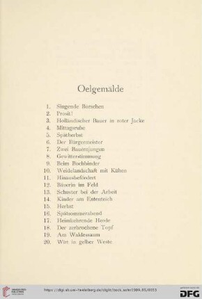 Oelgemälde (Nr. 1-153)
