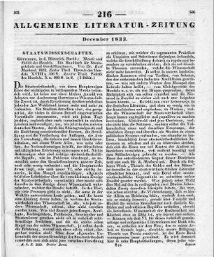 Murhard, K.: Theorie und Politik des Handels. Ein Handbuch für Staatsgelehrte und Geschäftsmänner. T. 1. Theorie des Handels. T. 2. Politik des Handels. Göttingen: Dieterich 1831