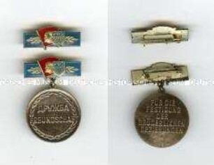 Ehrenmedaille der FDJ "Für die Festigung der bürgerlichen Beziehungen zwischen der Freien Deutschen Jugend und dem Leninschen Kommunistischen Jugendverband der Sowjetunion", mit Interimsspange