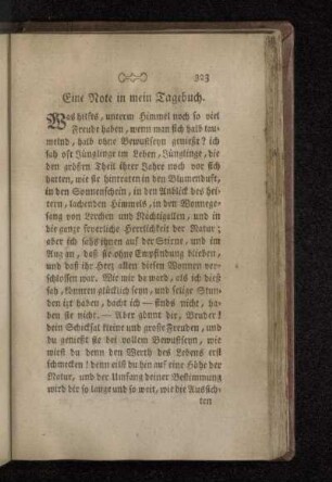 Eine Note in mein Tagebuch.