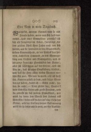 Eine Note in mein Tagebuch.