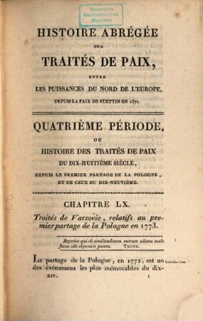 Histoire abrégée des traités de paix entre les puissances de l'Europe, depuis la Paix de Westphalie, 14