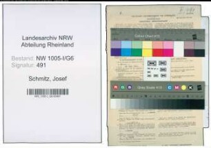 Entnazifizierung Josef Schmitz , geb. 06.06.1888 (Kaufm.Angestellter)