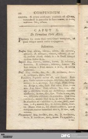 Caput X. De Formatione Verbi Activi