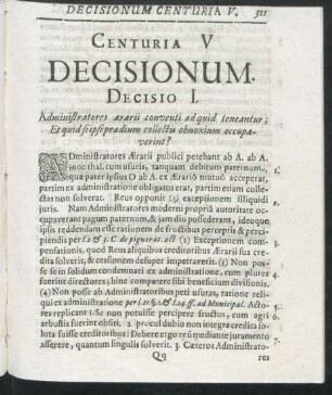 Centuria V Decisionum