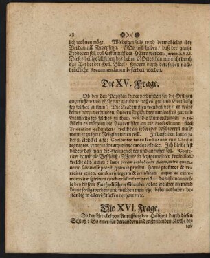 Die XV. Frage