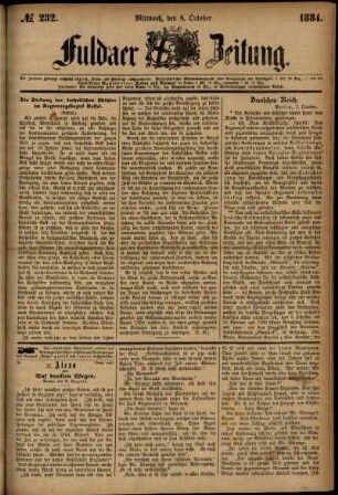 Ausgabe vom Mittwoch, den 08. Oktober 1884.