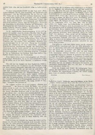 48-50 [Rezension] Toynbee, Arnold J., Christianity among the religions of the world