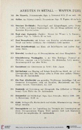 Arbeiten in Metall - Waffen (Nr. 363-397)