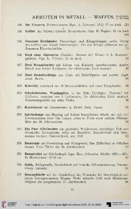 Arbeiten in Metall - Waffen (Nr. 363-397)