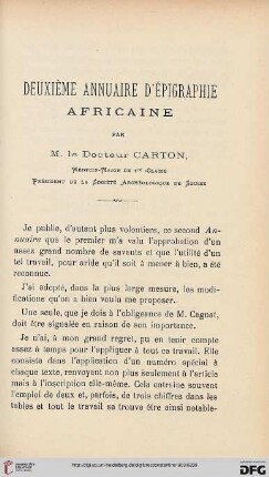 Sér. 4: Deuxième annuaire d'epigraphie africaine