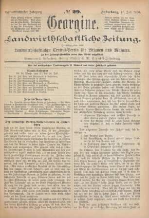 Achtundfünfzigster Jahrgang. No. 29. Insterburg, 17. Juli 1890.
