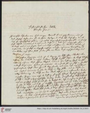 Korrespondenz Isaak Dorner / Carl Ullmann: Brief von Isaak August Dorner an Carl Ullmann