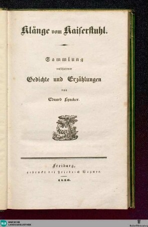 Klänge vom Kaiserstuhl : Sammlung verschiedener Gedichte und Erzählungen