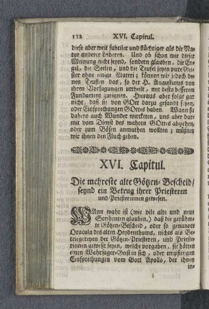 XVI. Capitul. Die mehreste alte Götzen-Bescheid / seynd ein Betrug ihrer Priesteren und Priesterinnen gewesen.