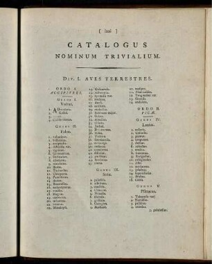 CATALOGUS NOMINUM TRIVIALIUM.