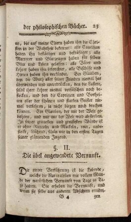 §. II. Die übel angewendete Vernunft.