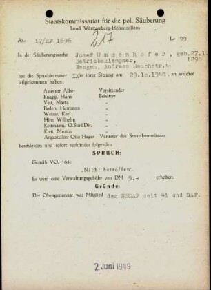 Ummenhofer, Josef
