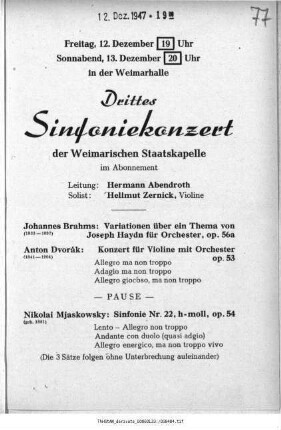 Drittes Sinfoniekonzert