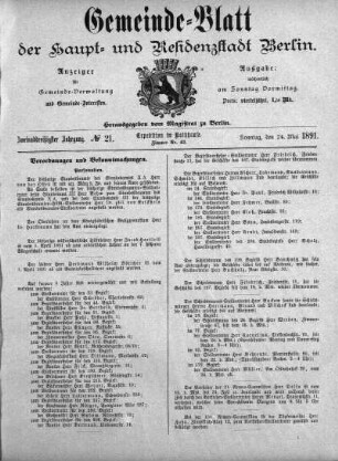 1891,21: No. 21, 24. Mai 1891