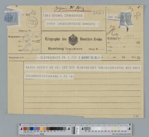 Telegramm an Ida Dehmel