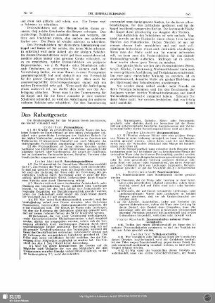 Das Rabattgesetz