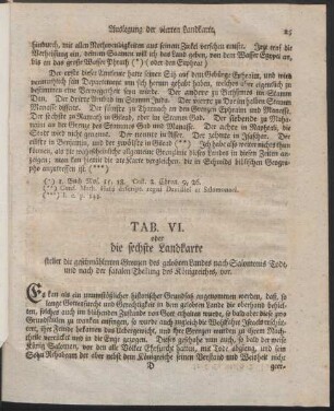 Tab. VI. oder die sechste Landkarte