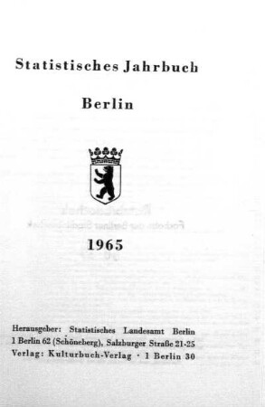 1965: Statistisches Jahrbuch