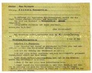 Bescheinigung über Einstellung zur Tätigkeit als Hauschef