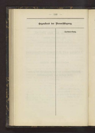 Gegenstand der Veranschlagung. Gegenstand der Ausführung.