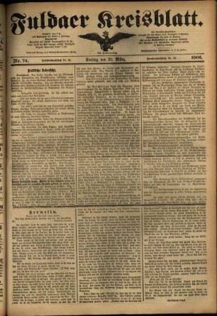 Ausgabe vom Freitag, den 30. März 1906.