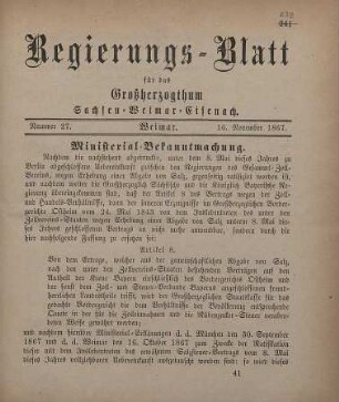 Nr. 27 : 16. November 1867