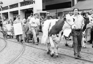 Freiburg im Breisgau: Bauern demonstrieren in der Innenstadt