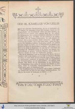 Der hl. Kamillus von Lellis.