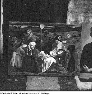 Porträt - Verschiedenes (Kurt Querner beim Malen im Atelier, Bilder Querners)