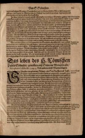 Das leben des H. Römischen Pabsts Sylvestri/ ...