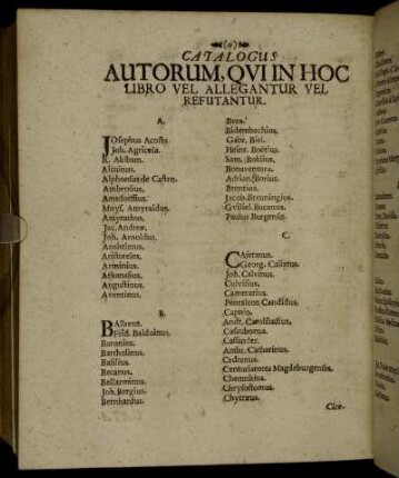 Catalogus Autorum, Qui In Hoc Libro Vel Allegantur Vel Refutantur